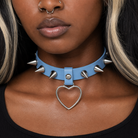 Furious Heart Choker in Black light blue