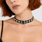 Colorful Heart Choker Black