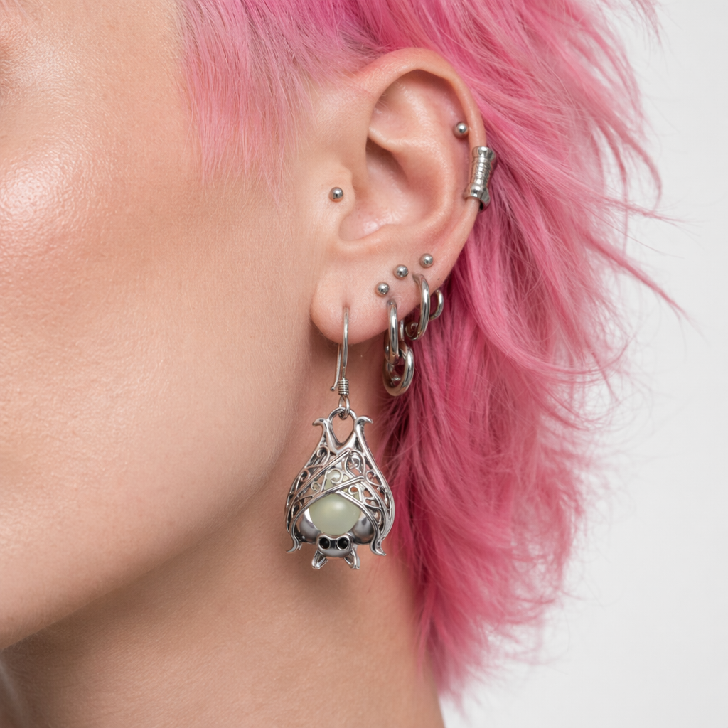 Sterling Silver Bat Earrings Default Title