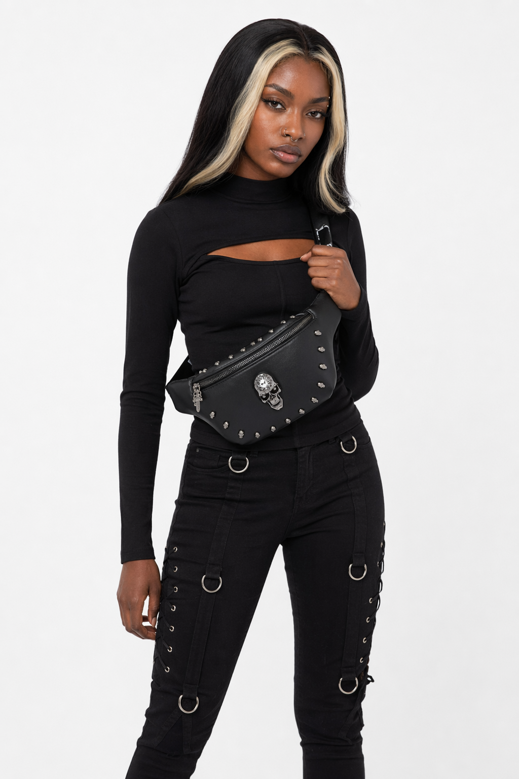 Leather Skull Waist Bag - Unisex Default Title