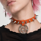 Alt Gothic Spike Choker - Darkest Depths orange