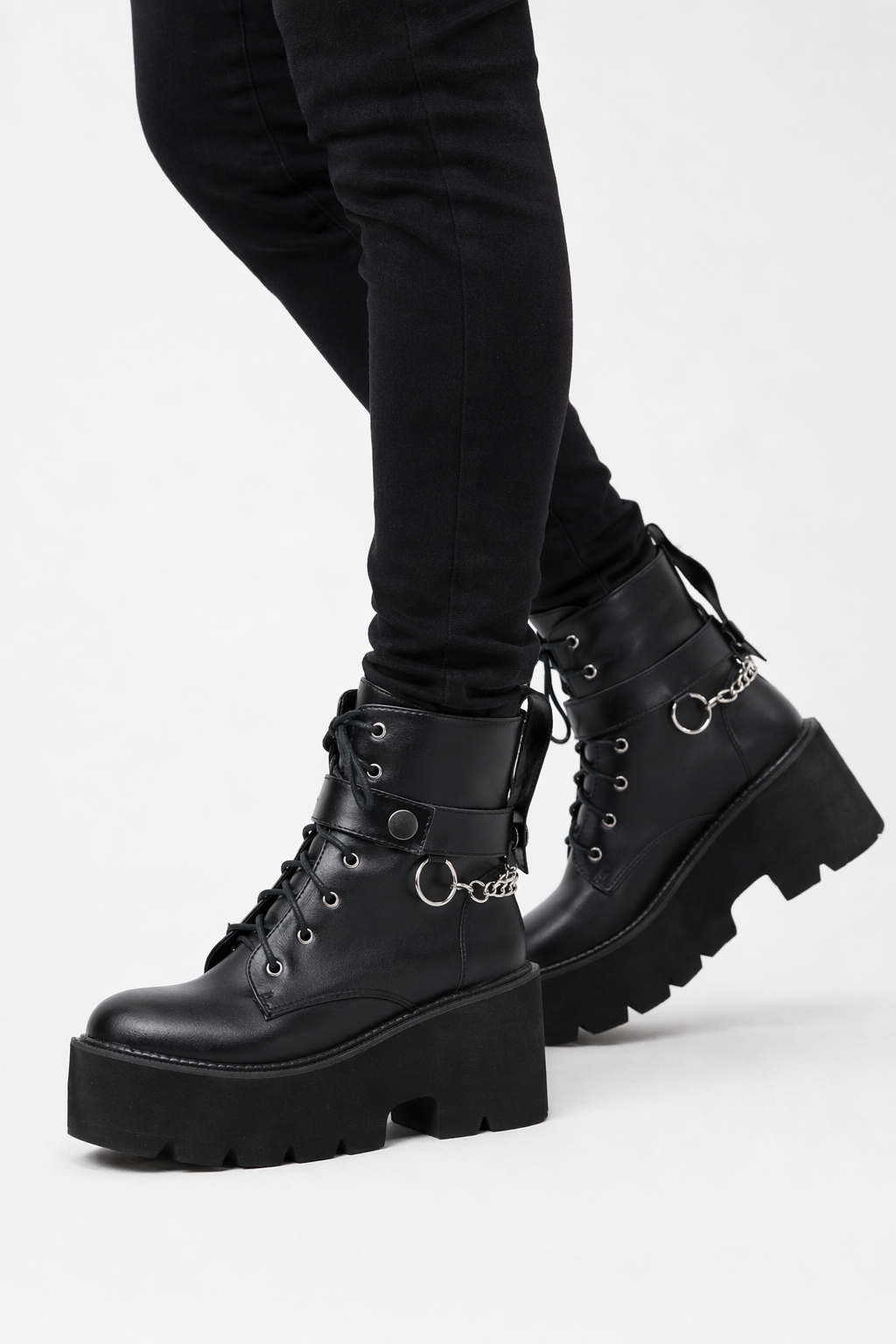 Myers' Gothic Block Heel Boots black shoes