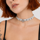 Colorful Heart Choker White
