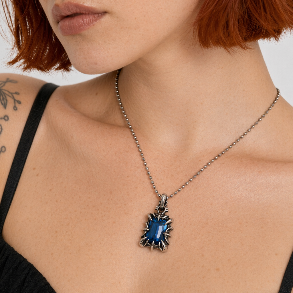 Explosive Gothic Claw Pendant Blue stone