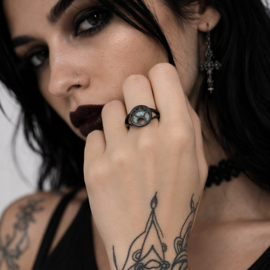Luna's Opal Black Ring 6