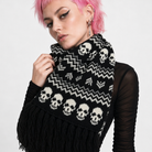 Skull Fringe Winter Scarf Default Title