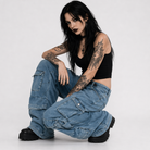 Blue Grunge Baggy Pants 1
