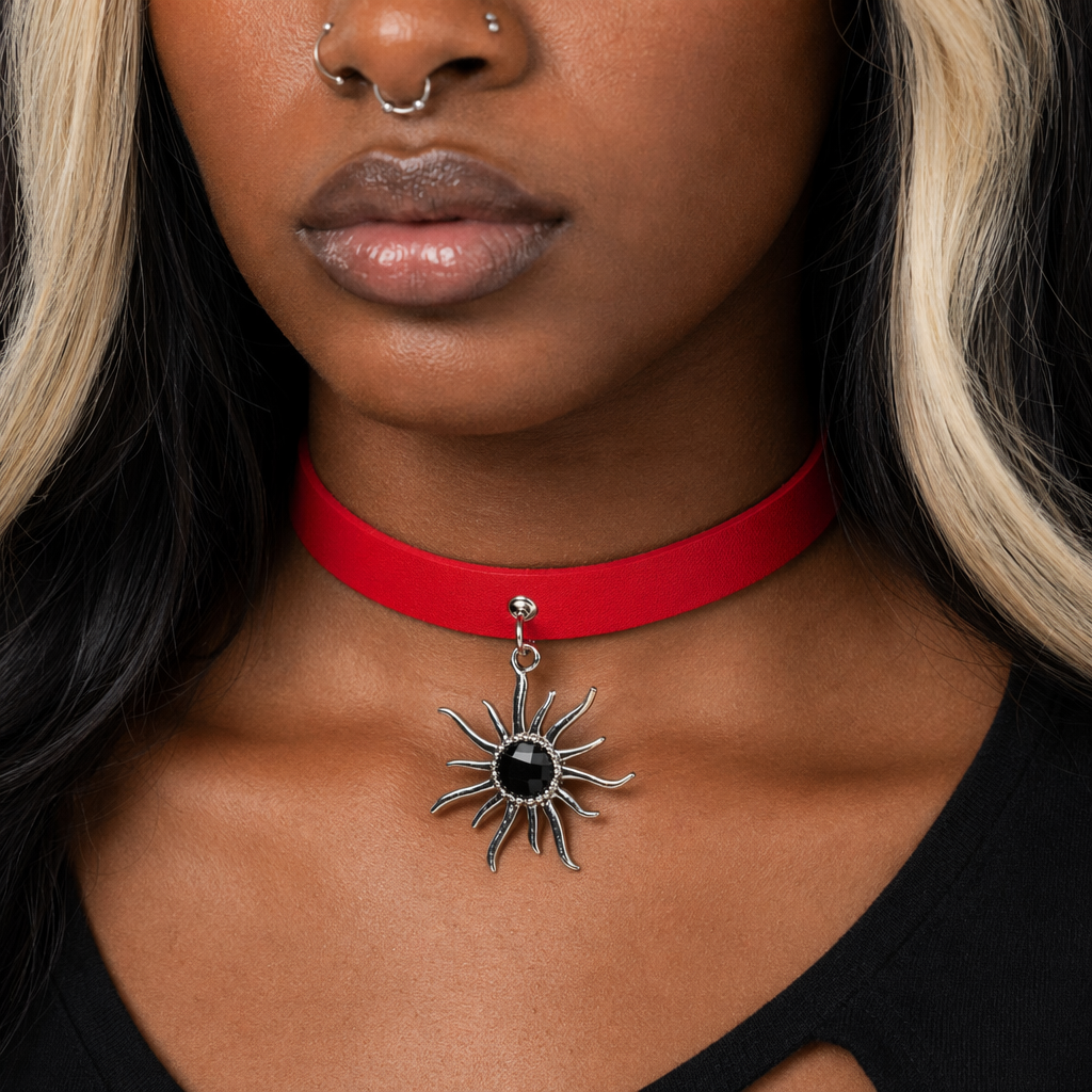 5 Variations of Goth Choker Red sun