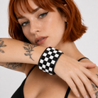Studded PU Bracelet white black