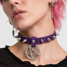 Alt Gothic Spike Choker - Darkest Depths purple
