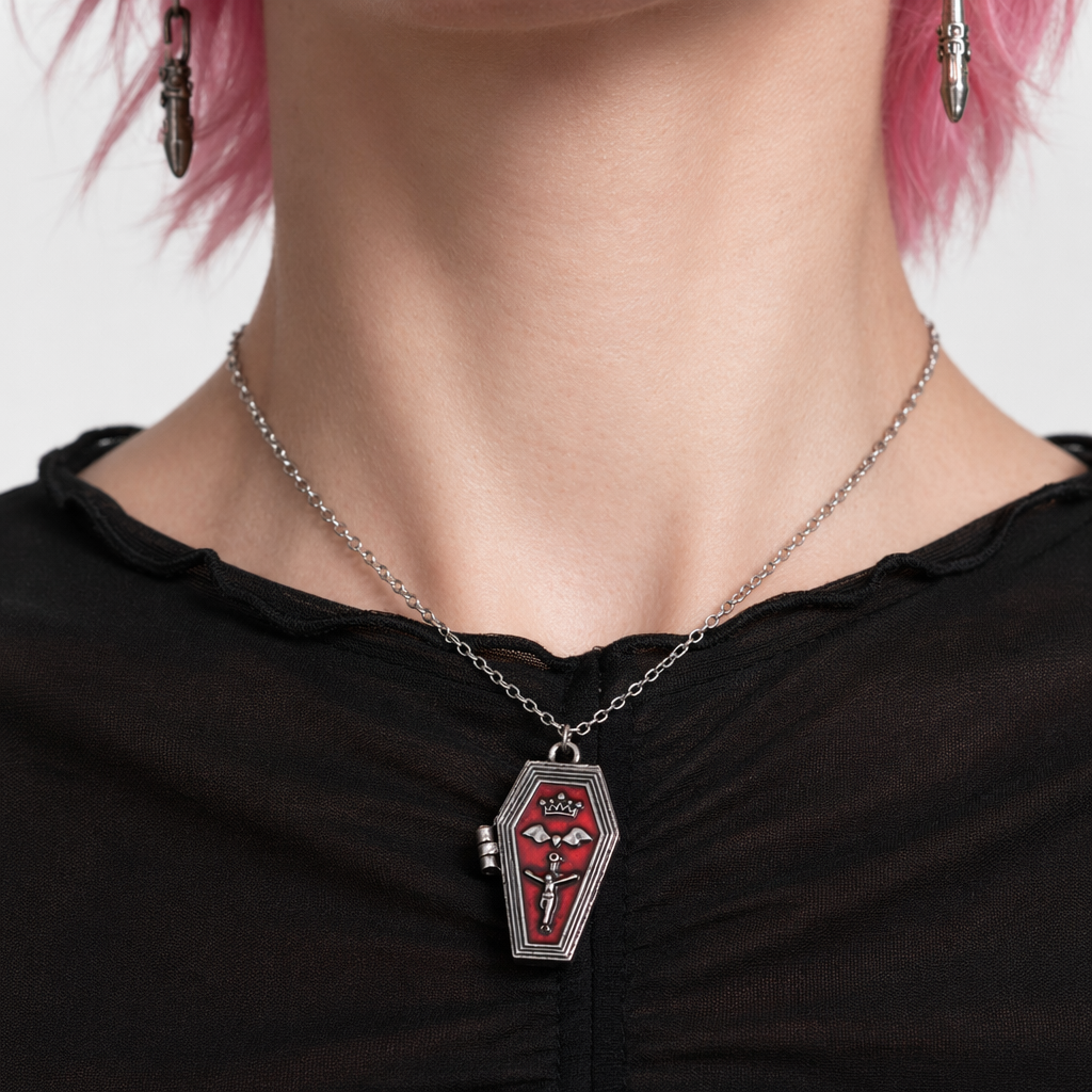 Gothic Coffin Pendant Necklace Default Title