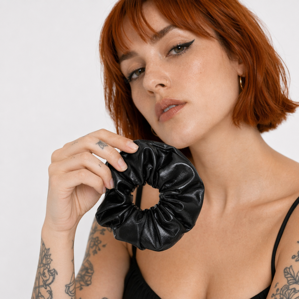 Black Hair Scrunchie PU Default Title