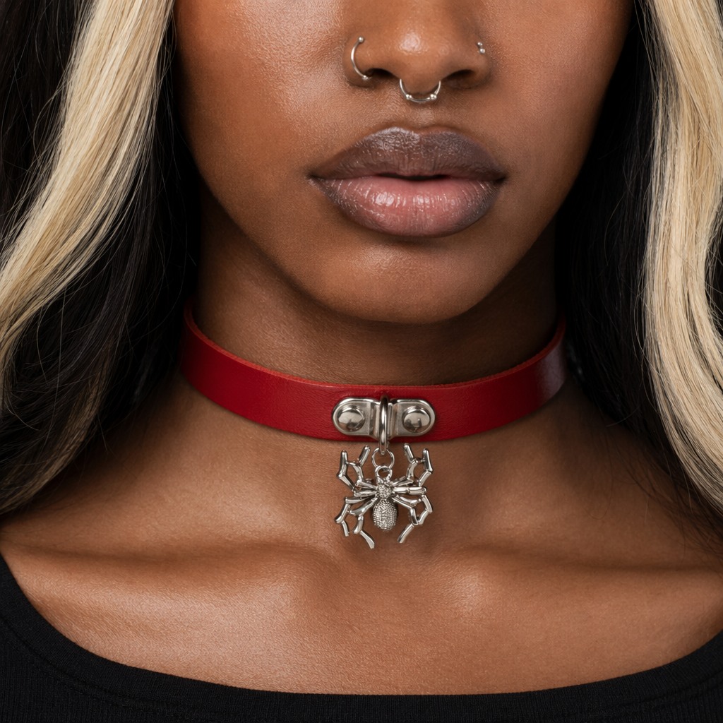 5 Variations of Goth Choker Red spider