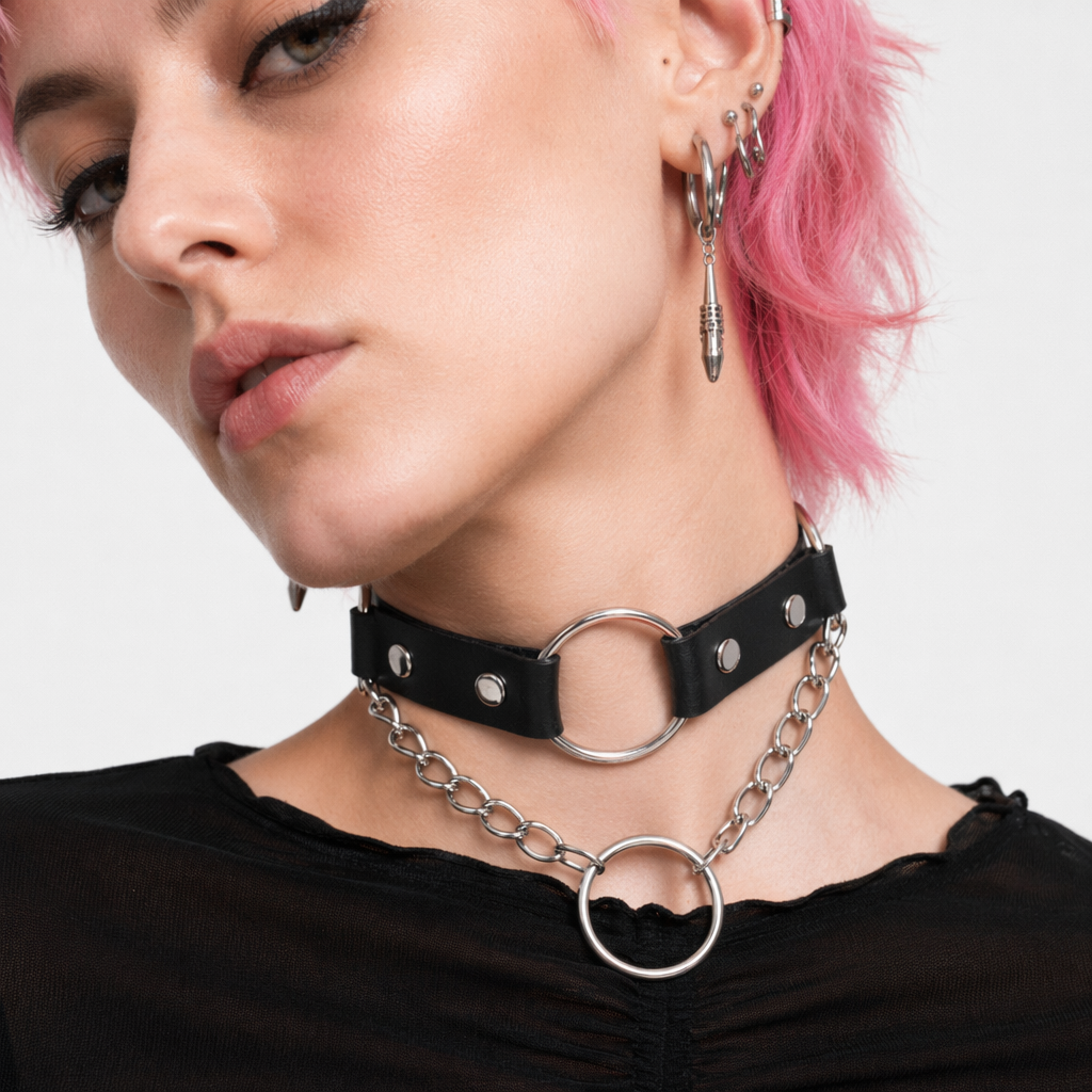 Black Faux Leather Choker Default Title