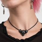 Skull Pendant Necklace Black