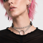 Escape' PU Faux Leather O Ring Chain Vegan Choker Default Title