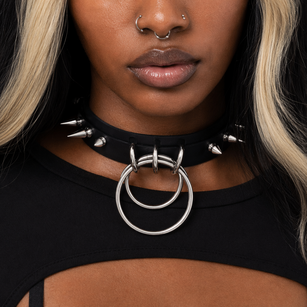 Black Spike Choker with Illusion Default Title