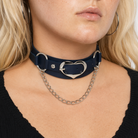 Heart Buckle Choker navy
