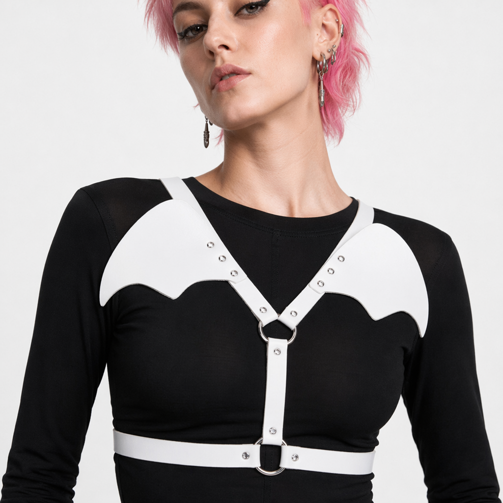 Death Wings Black Harness White
