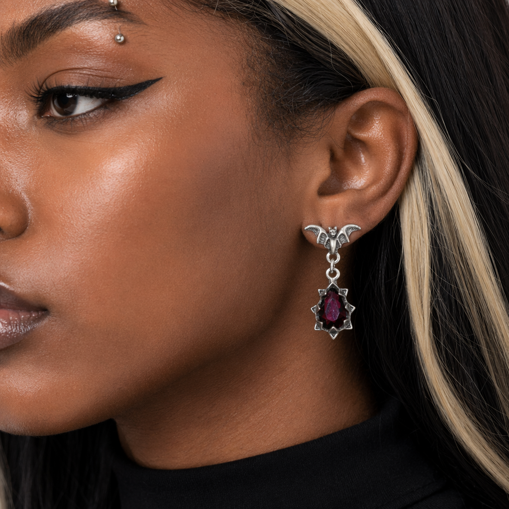Zircon Bat Night Earrings. Default Title