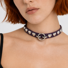 Colorful Heart Choker Purple