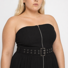 Apocalypse Strapless Belted Dress Black