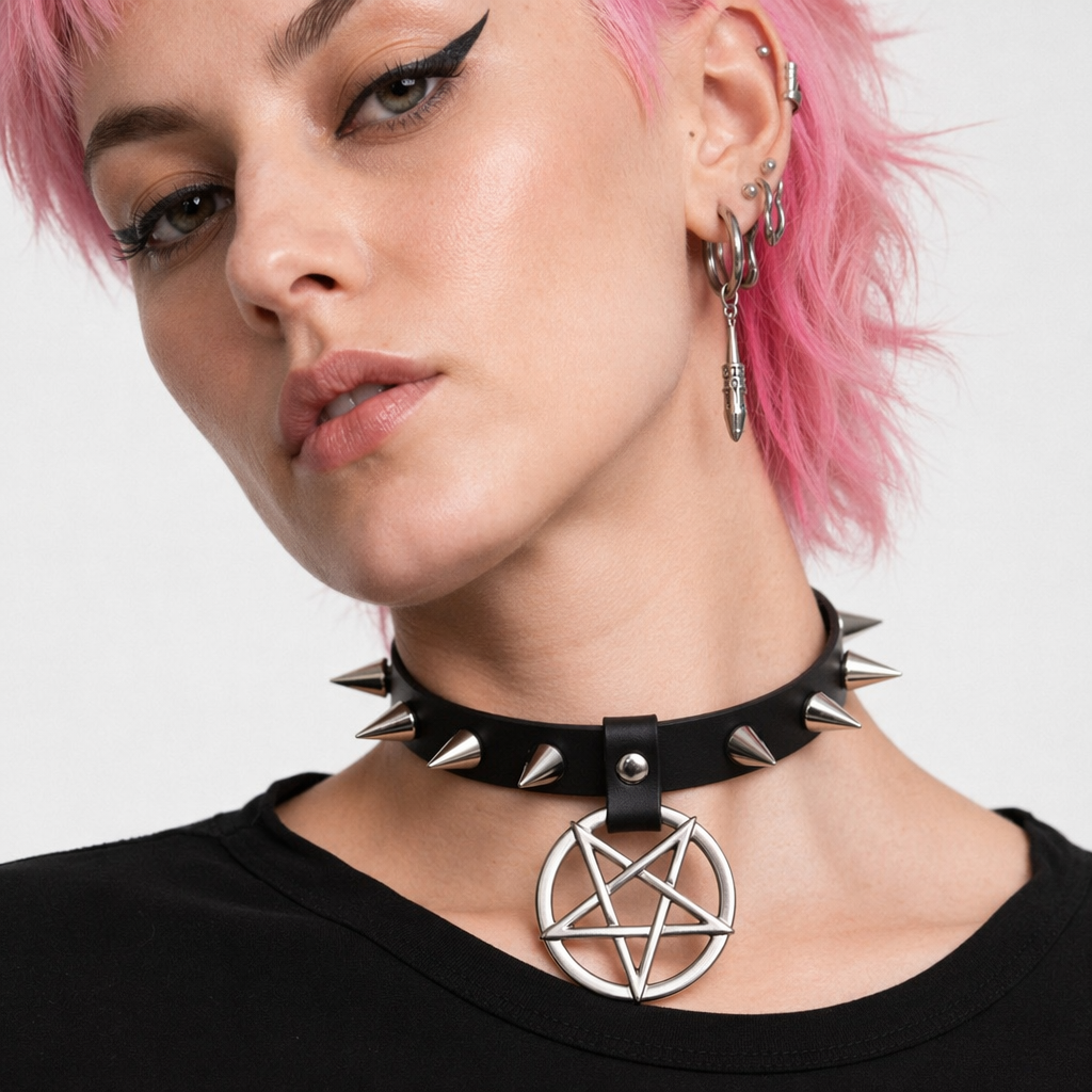 Alt Gothic Spike Choker - Darkest Depths black