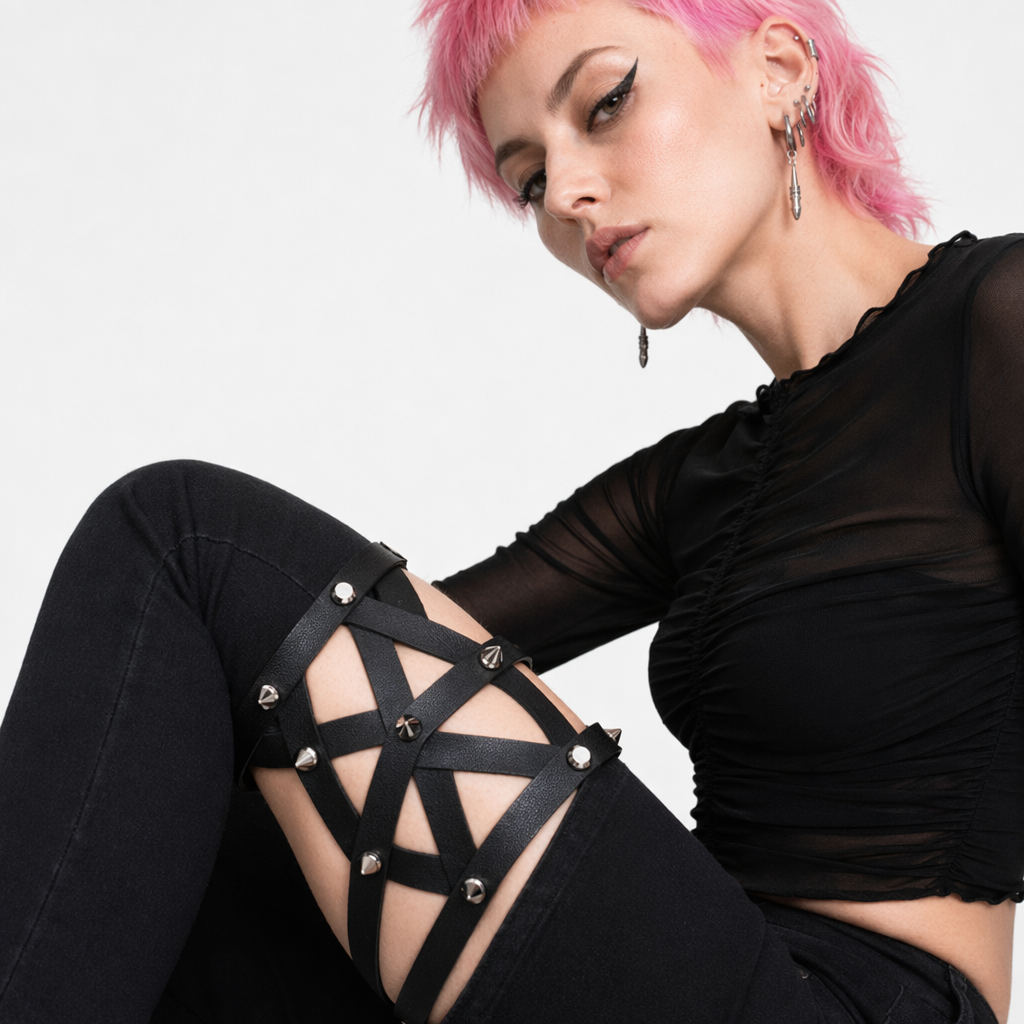 Faux Leather Leg Garter Option Default Title