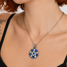 Pentagram Stone Pendant Necklace BP8-003blue
