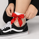 Youthful 'Bow Socks white red