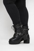 Black Goth Lace-Up Boots black shoes