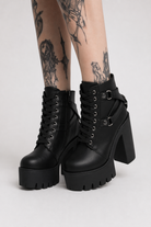 Goth Black Ankle Boots' black shoes