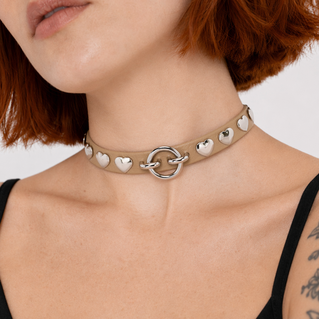 Colorful Heart Choker Nude