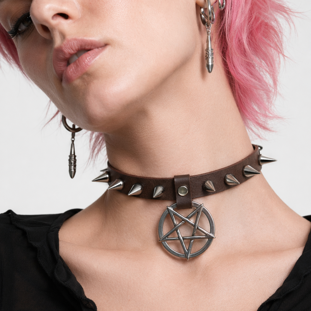 Alt Gothic Spike Choker - Darkest Depths coffee