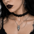 Savage Crystal Bat Necklace White stone