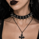 "Double Row Gothic Rivet Choker" Default