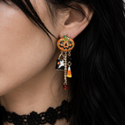 Spooky Pumpkin Tassel Earrings Default Title