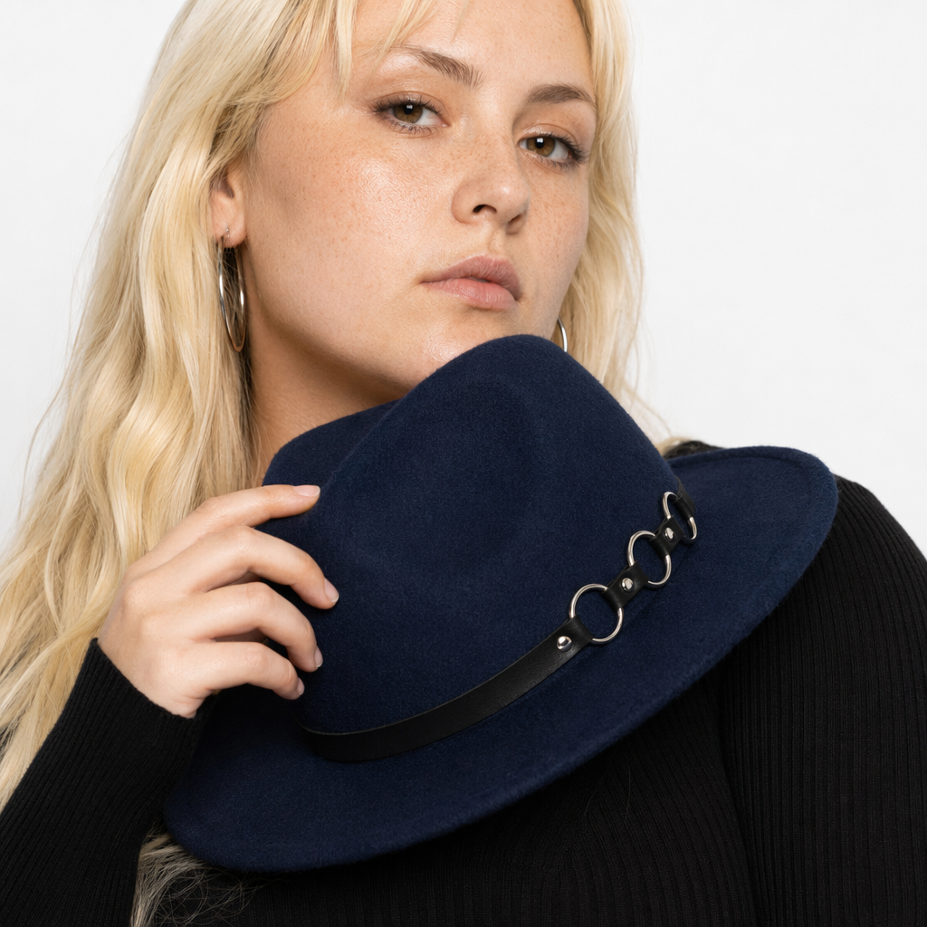 Triple O O-Ring Fedora navy blue