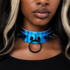 Holo Black Spike Choker (4 shades)' Blue