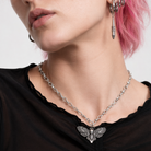 Moth Skull Wire Necklace Default Title
