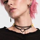 Black Goth Heart Choker - 16 Colors Yellow