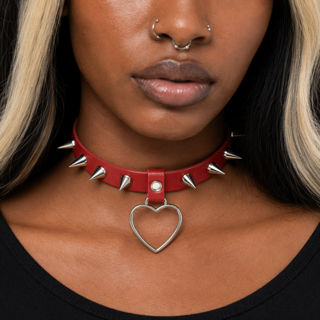 Furious Heart Choker in Black red
