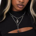 Gothic Dice Skeleton Pendant Necklace Default Title