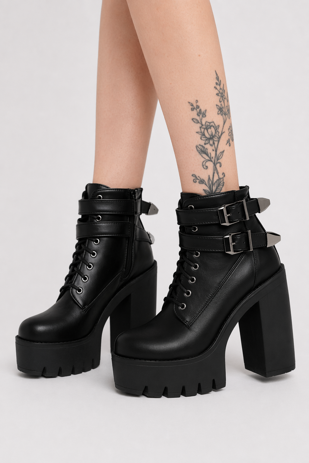 "Black Goth Platform Boots by Gatekeeper" black