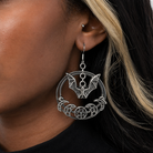 Silver Bat Moon Earrings Default Title