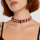 Colorful Heart Choker Red