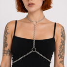 Silver harness body chain Default Title