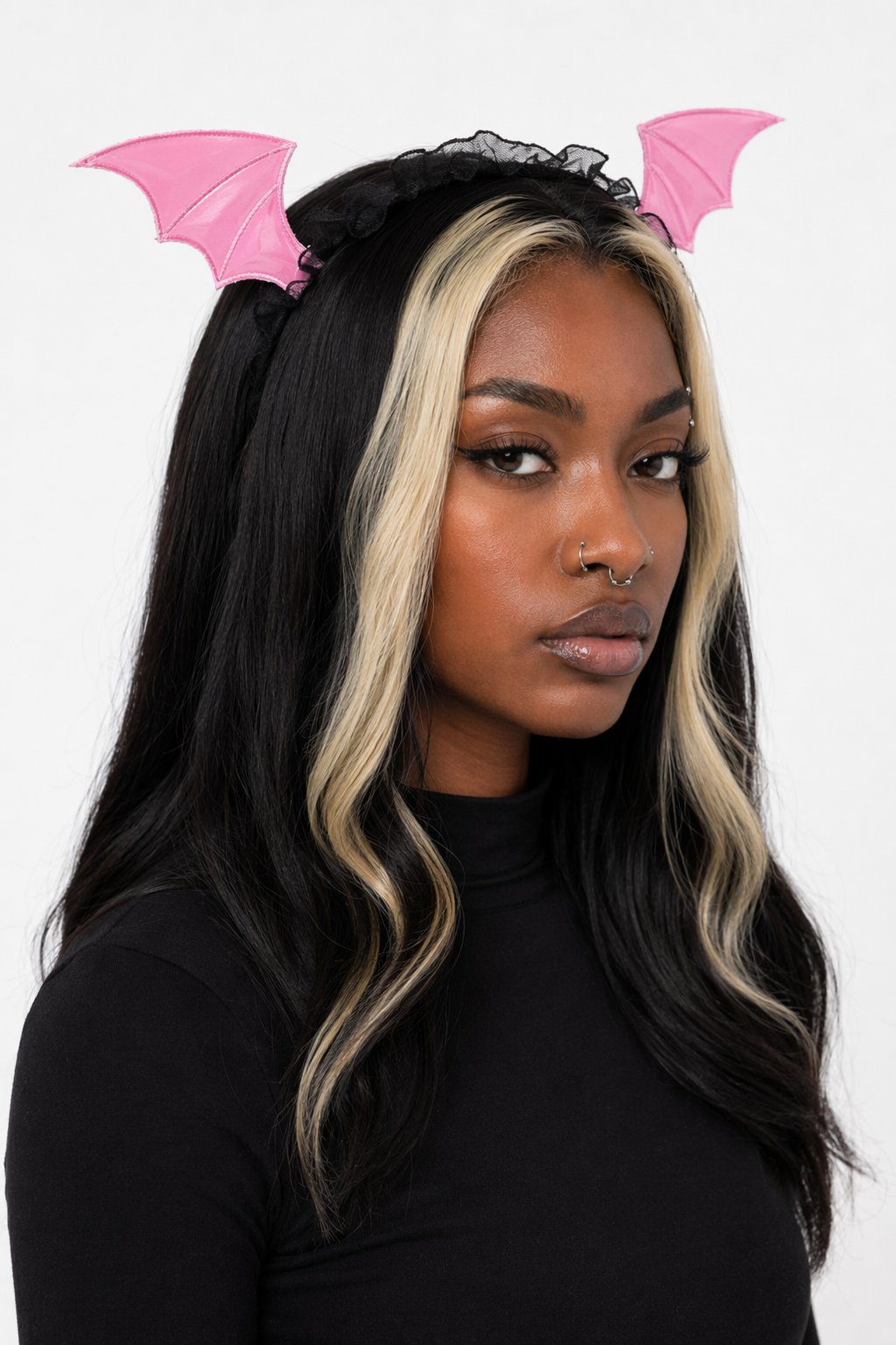 Winged Lace Headband Pink