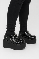 Black Gothic Platform Buckle Shoes black light1