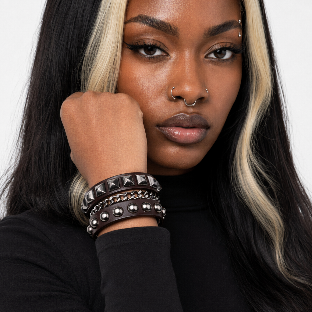 Metallic Leather Bracelets 2
